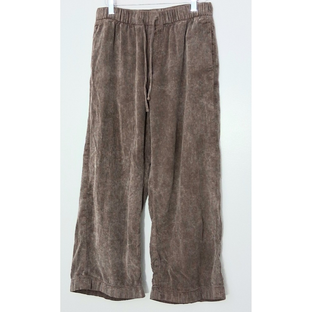 American Eagle Pants Size Small Brown Stretch Corduroy Low-Rise Baggy Wide-Leg